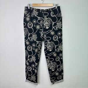 BASLER Navy Printed Ankle Pants 12